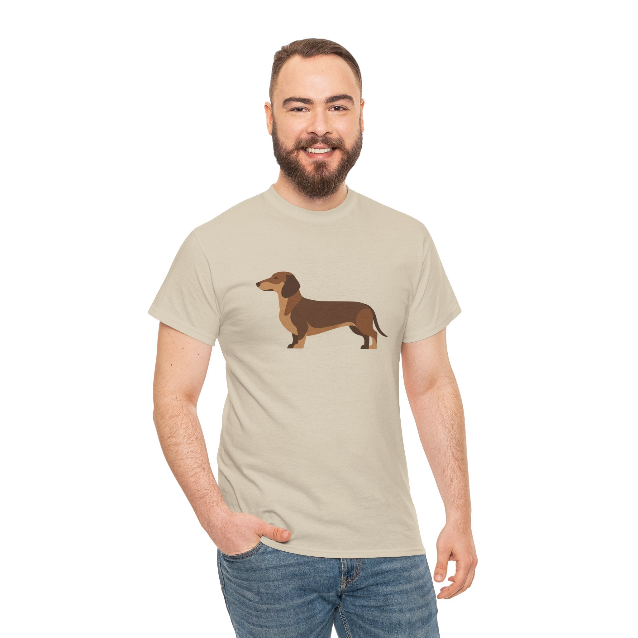 Dachshund Dog T‑Shirt — Cute Brown Sausage Dog Graphic Tee - 100% Cotton