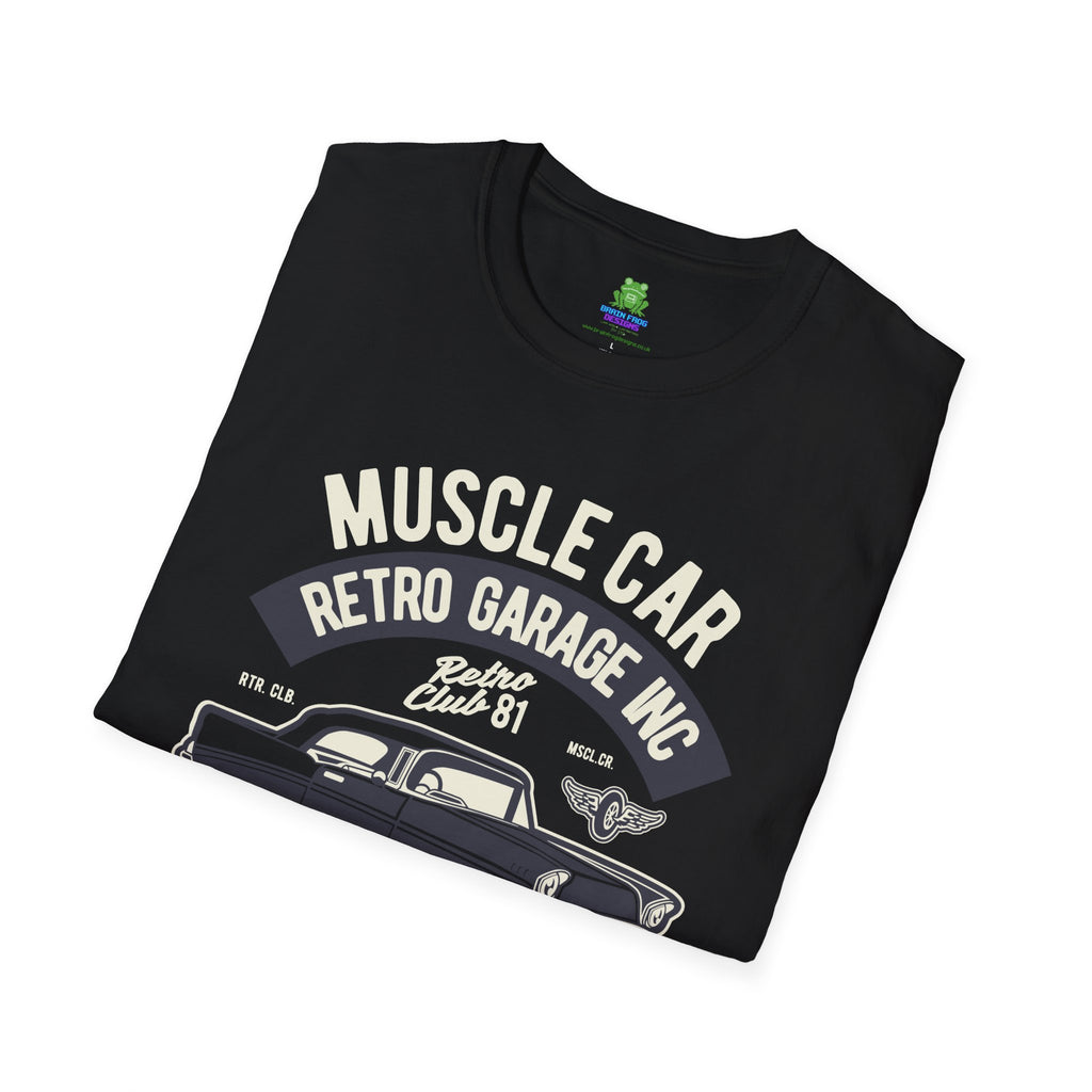 Retro Garage Muscle Car T-Shirt - Classic Speedway Vintage Auto Tee -100% Cotton