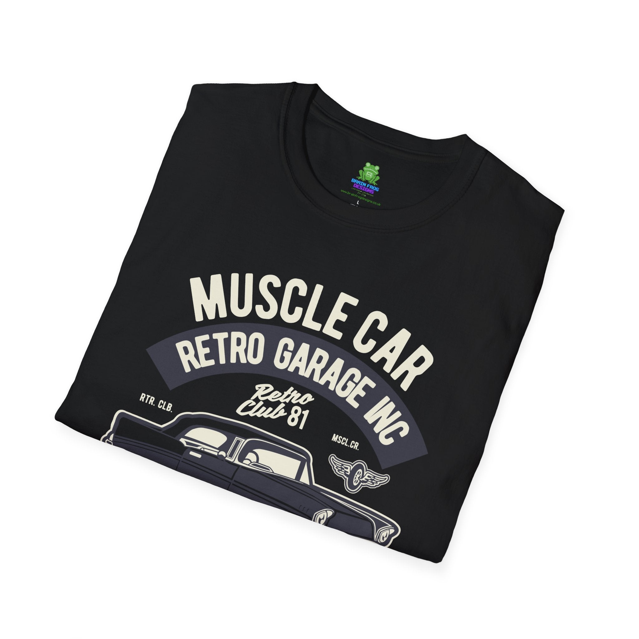 Retro Garage Muscle Car T-Shirt - Classic Speedway Vintage Auto Tee -100% Cotton