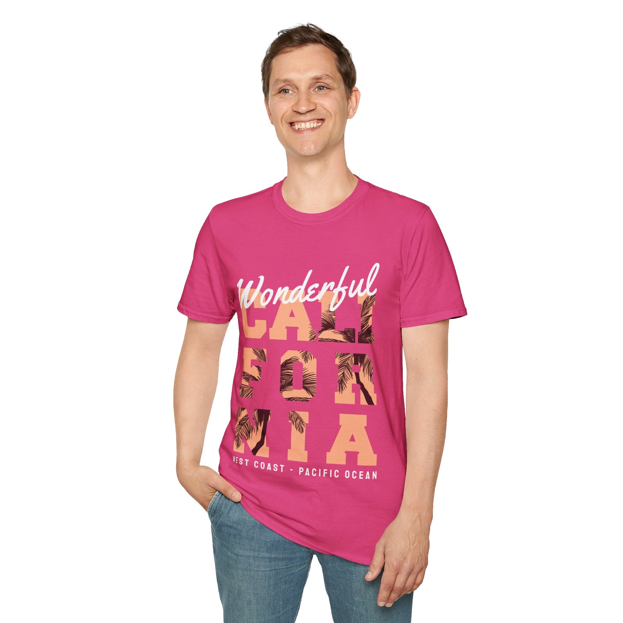 California Palm Photo Tee - Vintage Sunset Graphic T-Shirt - 100% Cotton