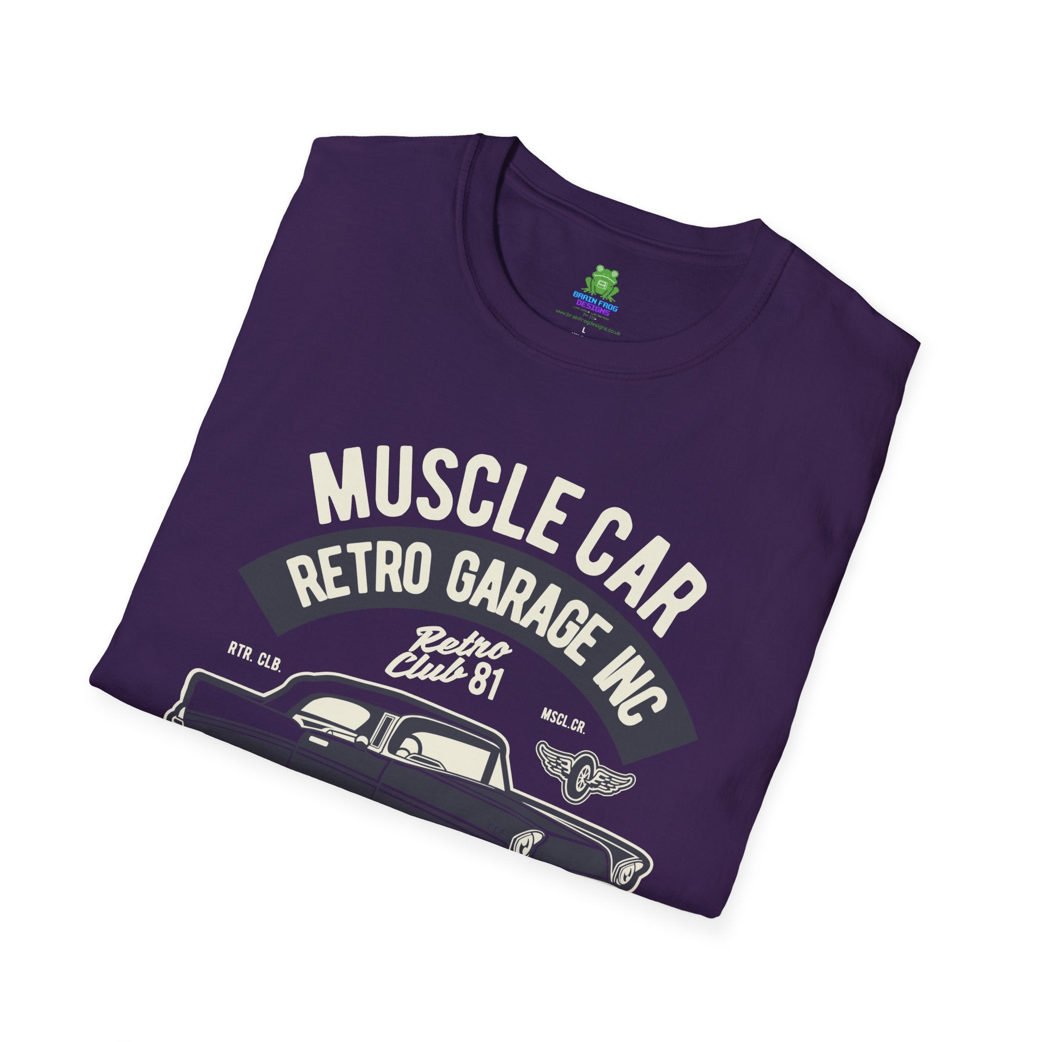 Retro Garage Muscle Car T-Shirt - Classic Speedway Vintage Auto Tee -100% Cotton