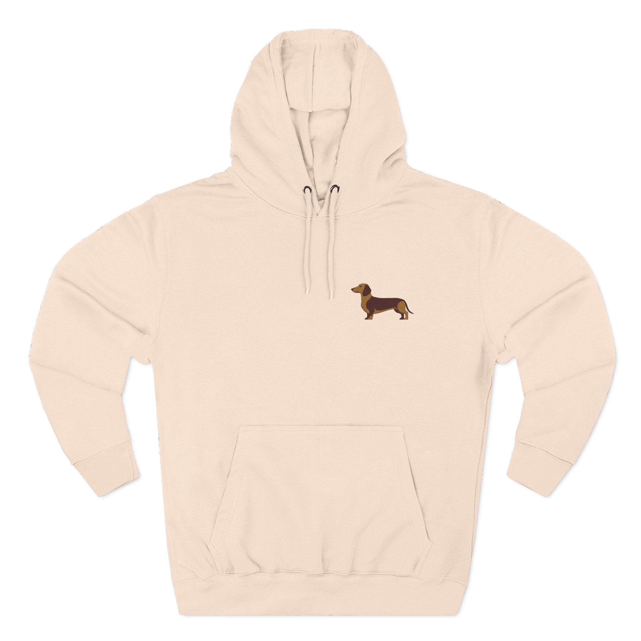 Dachshund Embroidered Hoodie — Minimal Cute Wiener Sauasage Dog Pullover