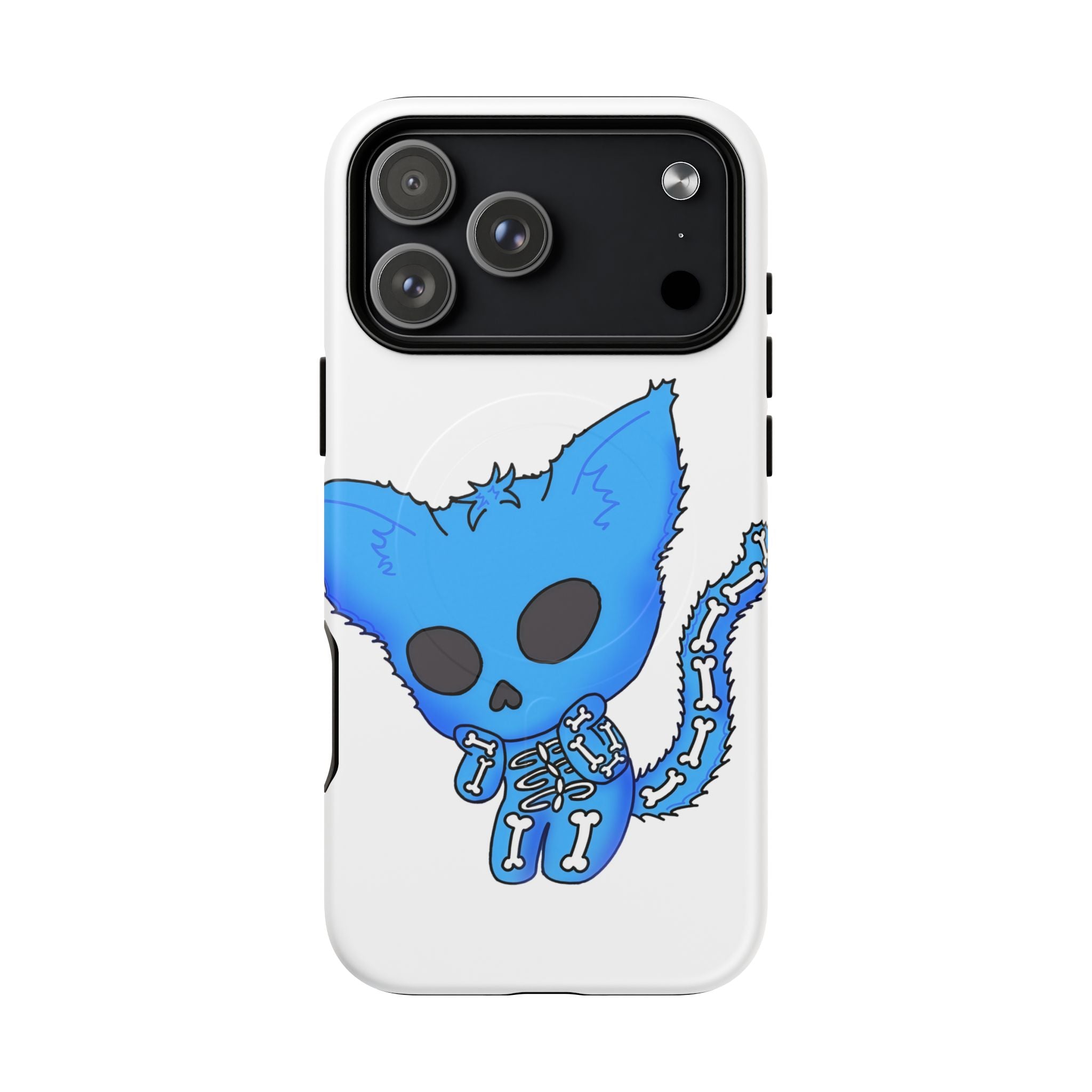 Blue Skeleton Cat Tough Magnetic Phone Case | Design by Jessica B