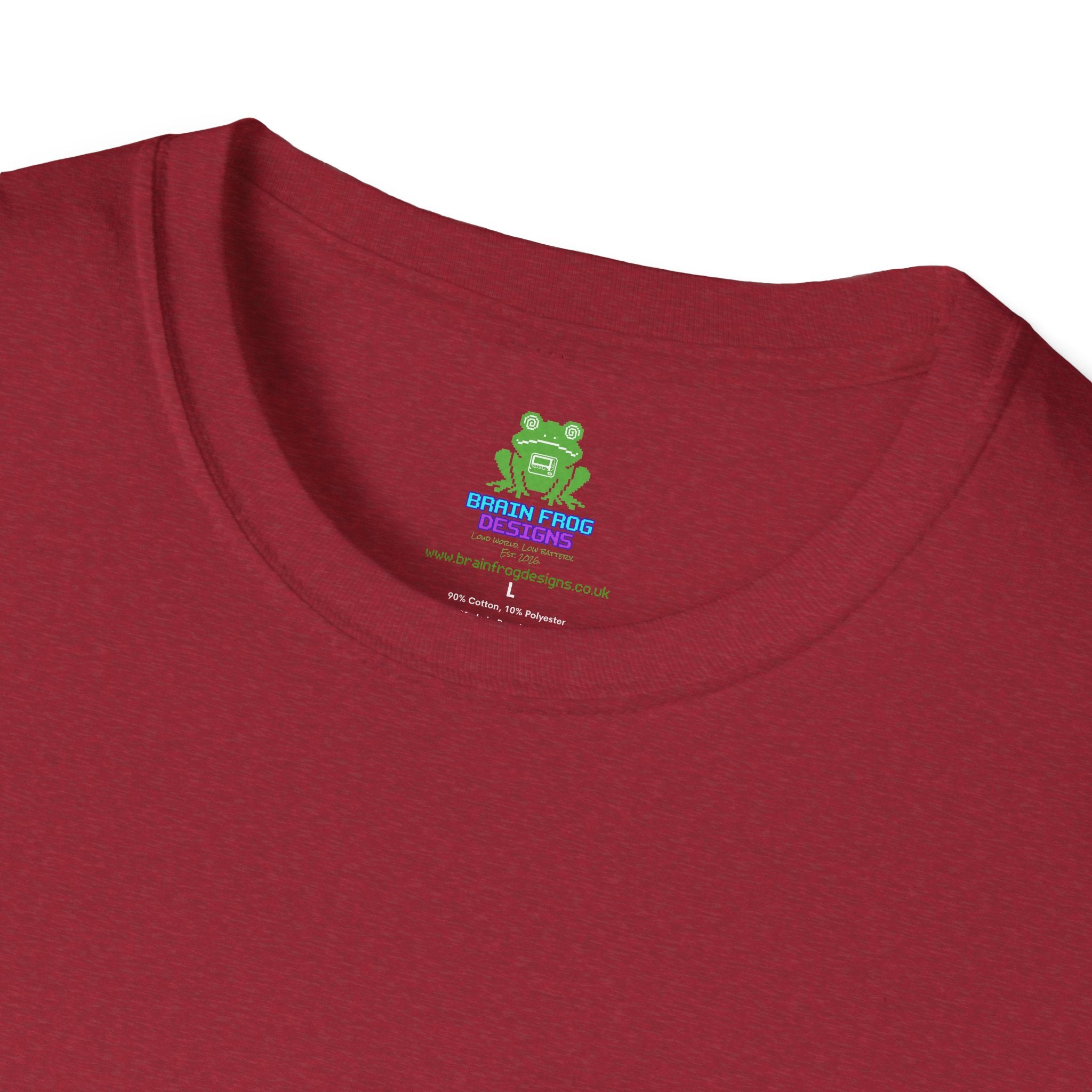 Woman's Plain Tee - Brain Frog Woman's Softstyle Plain T-Shirt - 100% Cotton / Cotton Blend - White / Black / Navy / Grey - 12 colours available