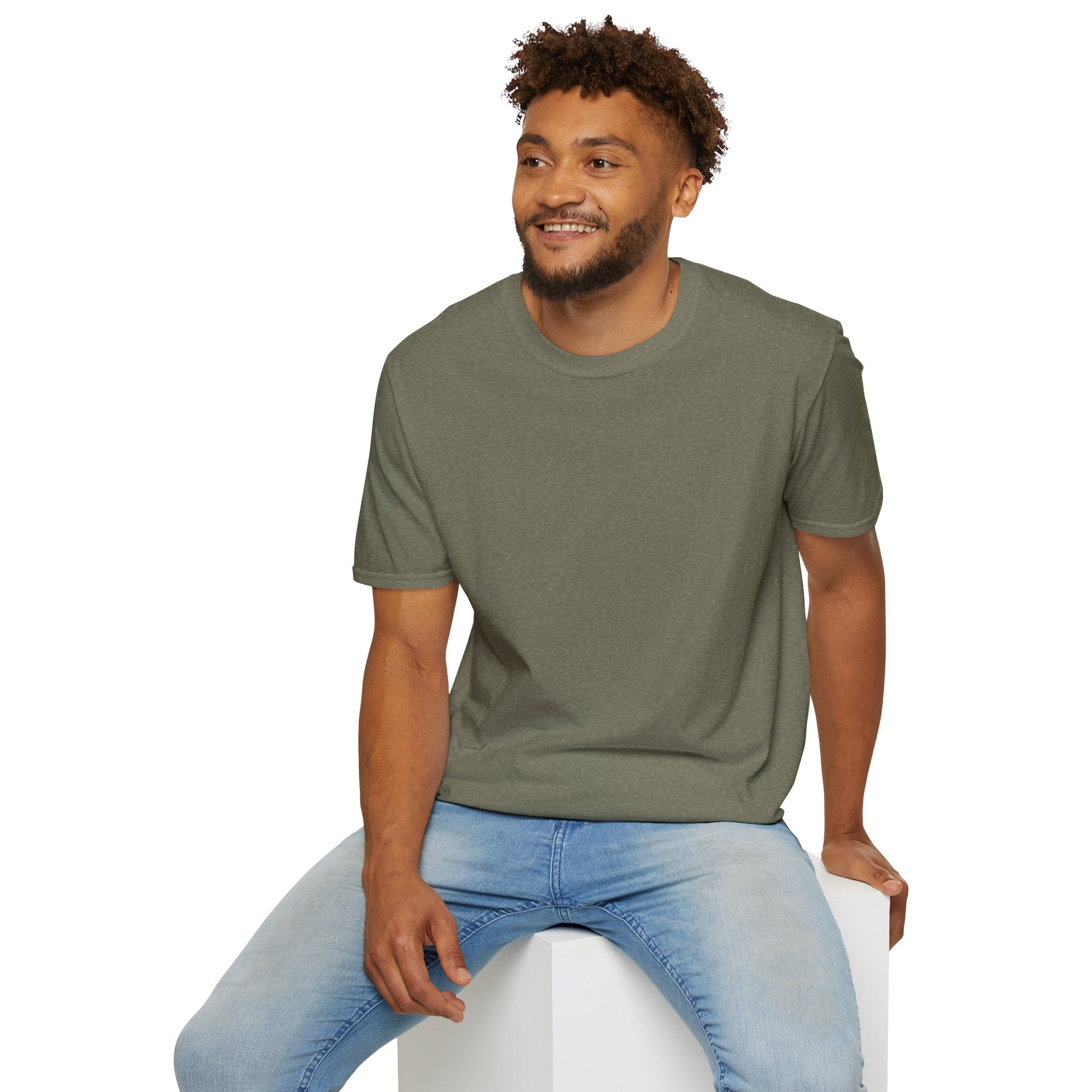 Men's Plain Tee - Brain Frog Men's Softstyle Plain T-Shirt - 100% Cotton / Cotton Blend