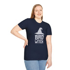 Bad Witch T-Shirt - Witch Hat Graphic Halloween Tee - 100% Cotton / Cotton Blend