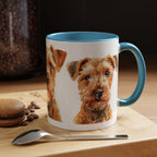 Irish Terrier Dog Portrait Accent Coffee Mug - Cute Terrier Face Ceramic Coffee Cup (11/15oz)