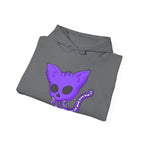 Purple Skeleton Cat Hoodie – Cute Spooky Graphic Sweatshirt