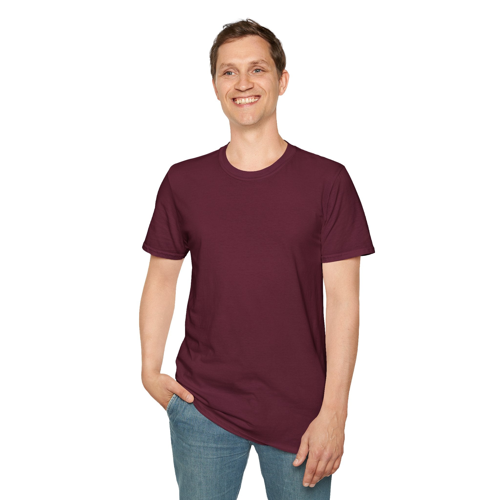 Men's Plain Tee - Brain Frog Men's Softstyle Plain T-Shirt - 100% Cotton / Cotton Blend