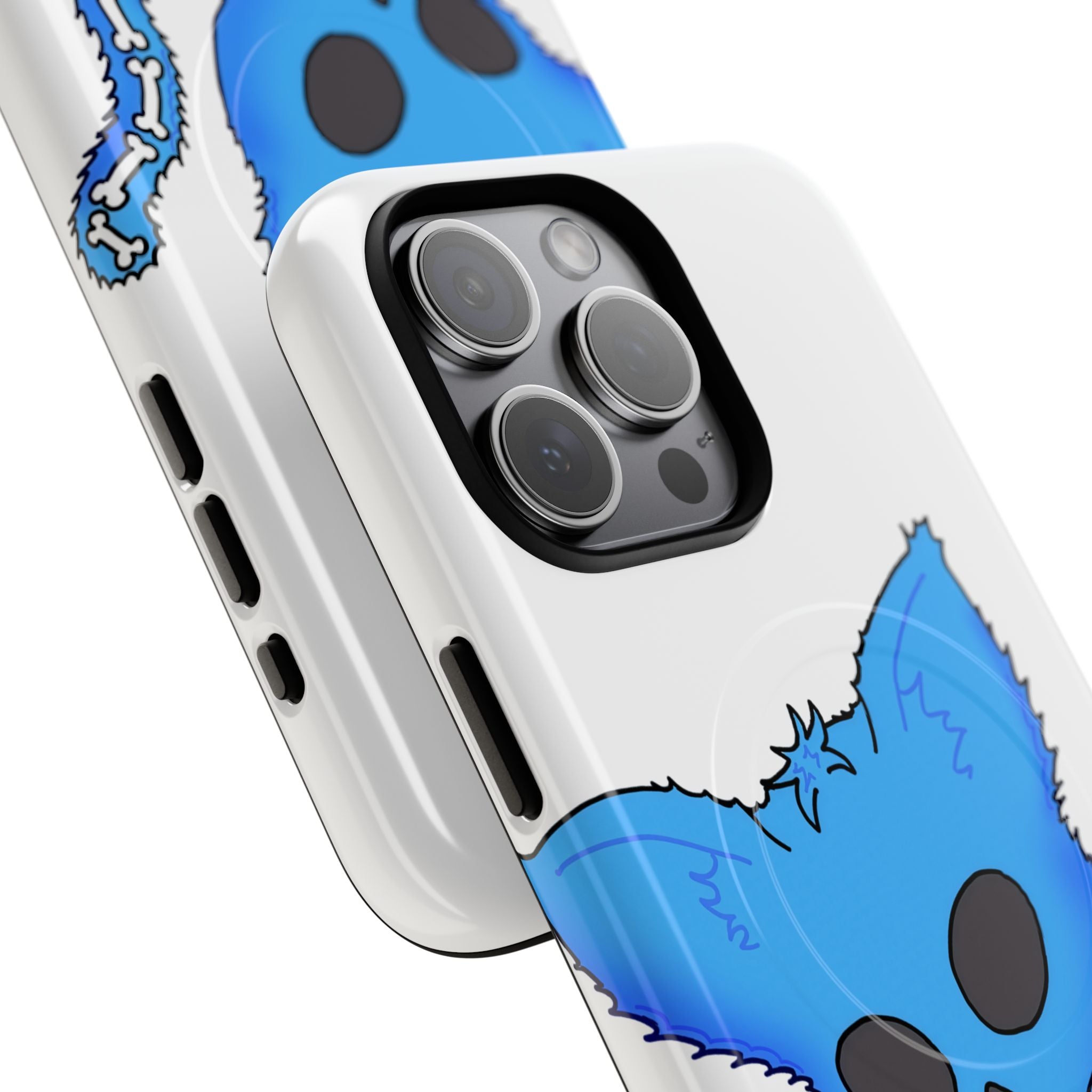 Blue Skeleton Cat Tough Magnetic Phone Case | Design by Jessica B