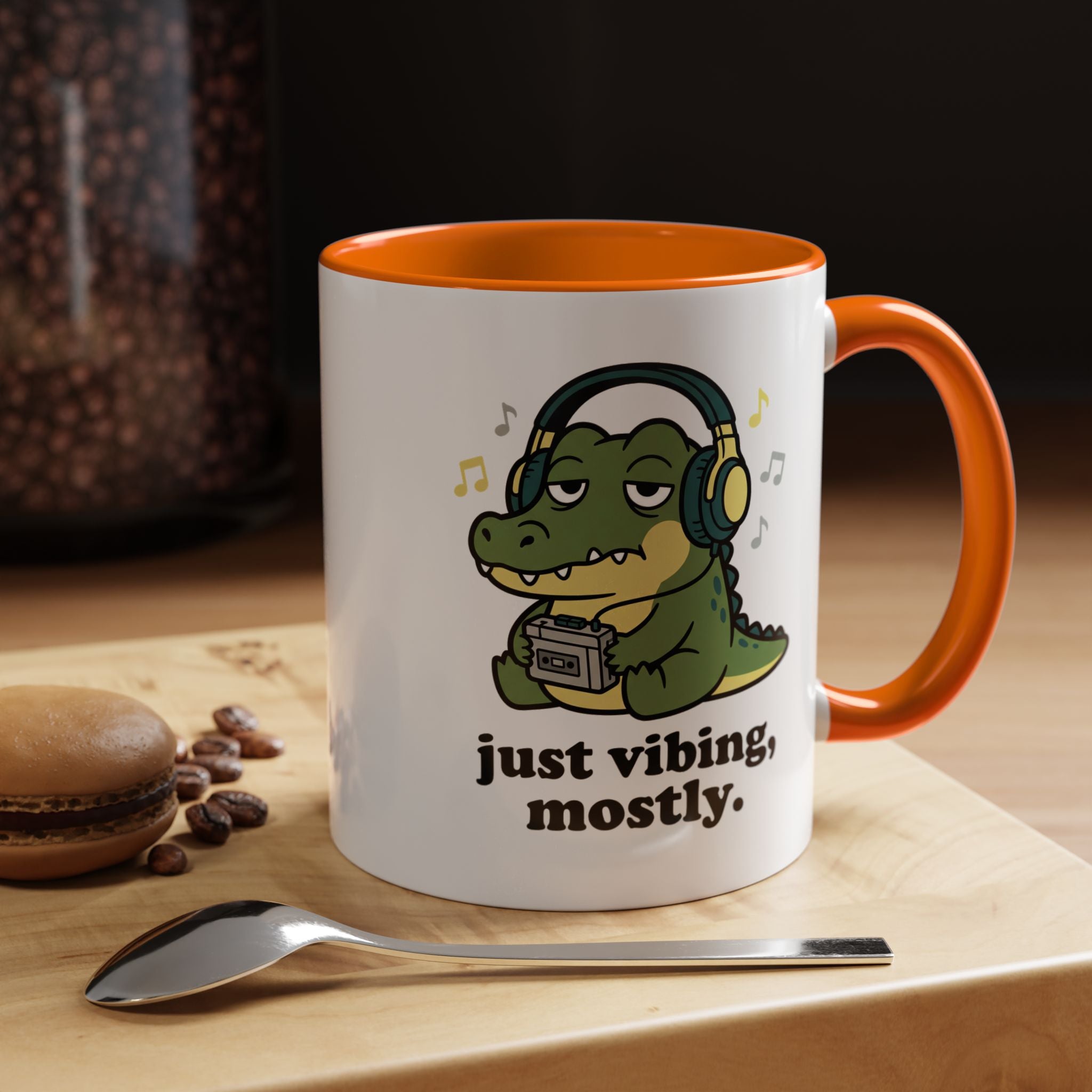 Just Vibing Mostly Mug - Cute Alligator Coffee Cup (11/15oz)