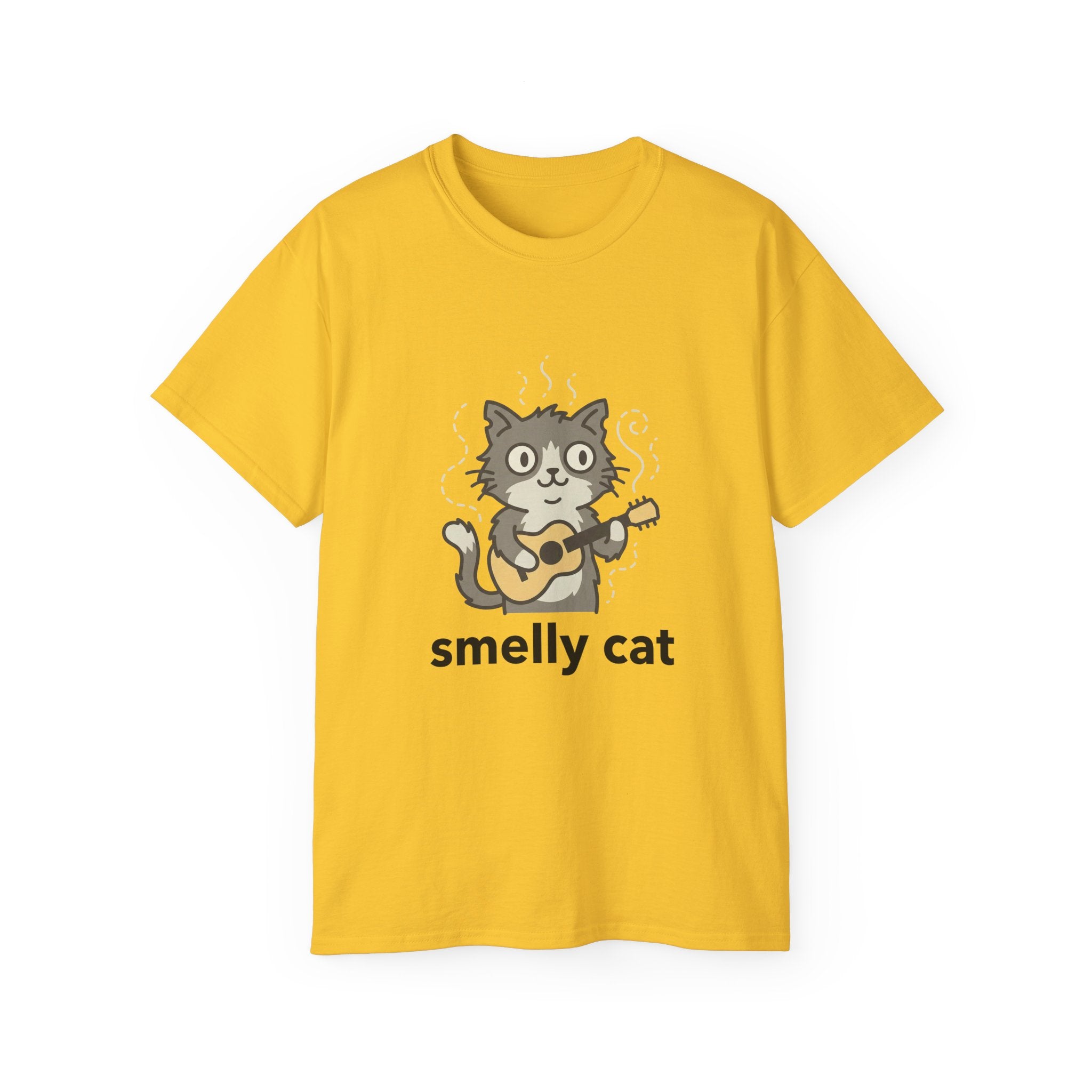 Smelly Cat Guitar Cat T-Shirt - Funny Friends Parody Tee for Fans - 100% Cotton
