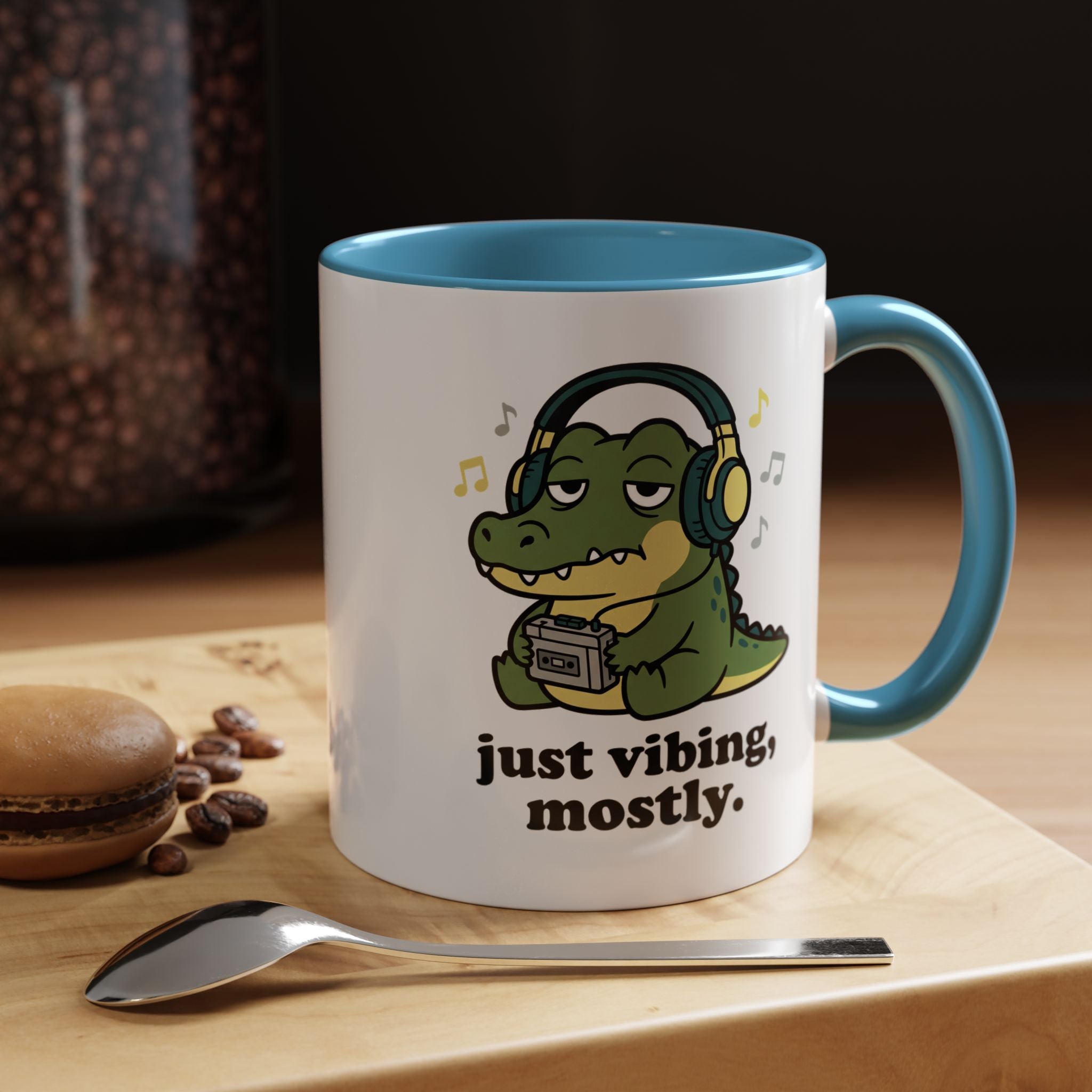 Just Vibing Mostly Mug - Cute Alligator Coffee Cup (11/15oz)
