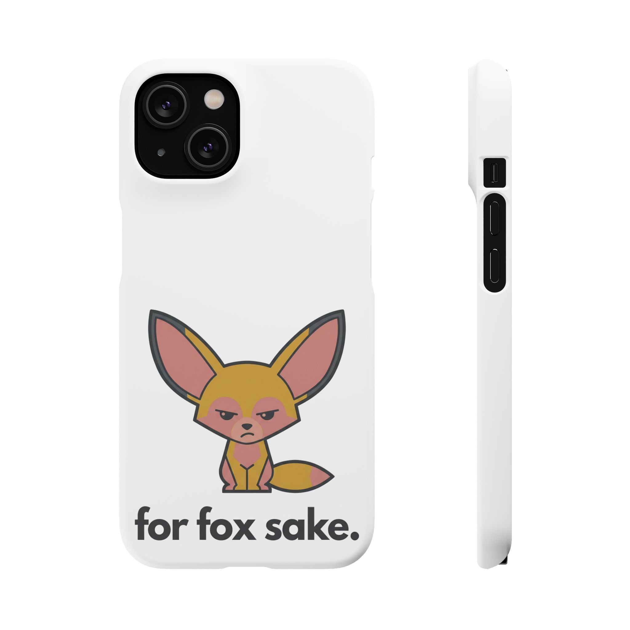 Phone Case — Cute 'for fox sake.' Cartoon Fox Protective Snap Case