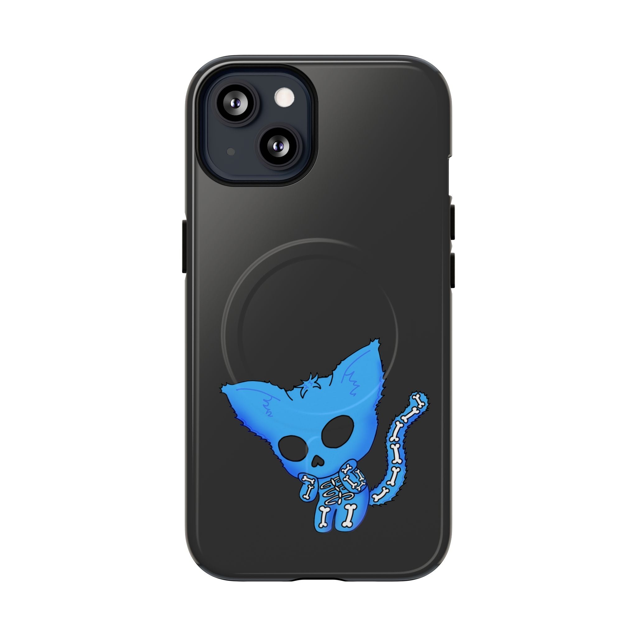 Blue Skeleton Cat Tough Magnetic Phone Case | Unique Design to Brain Frog