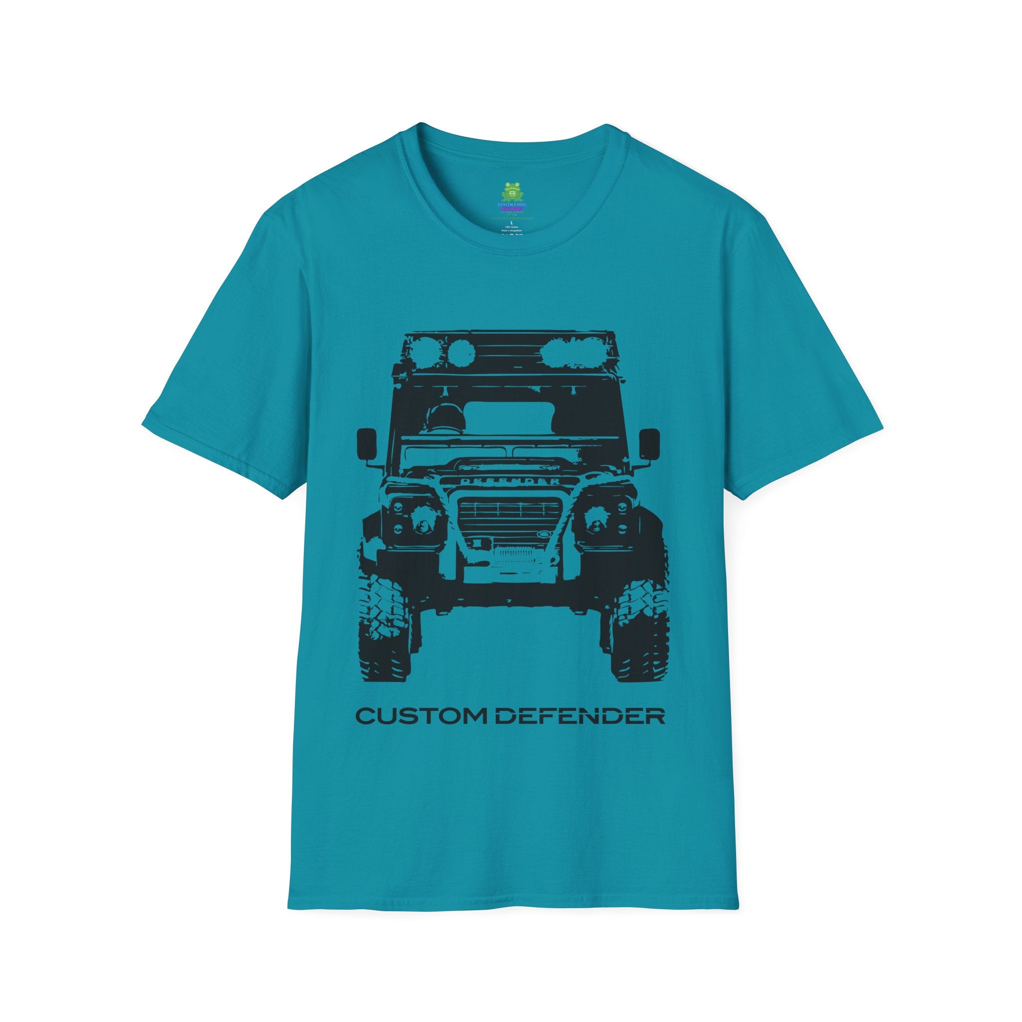 Defender Off-Road Shirt - "Custom Defender" Graphic 4x4 Adventure Tee - 100% Cotton / Cotton Blend