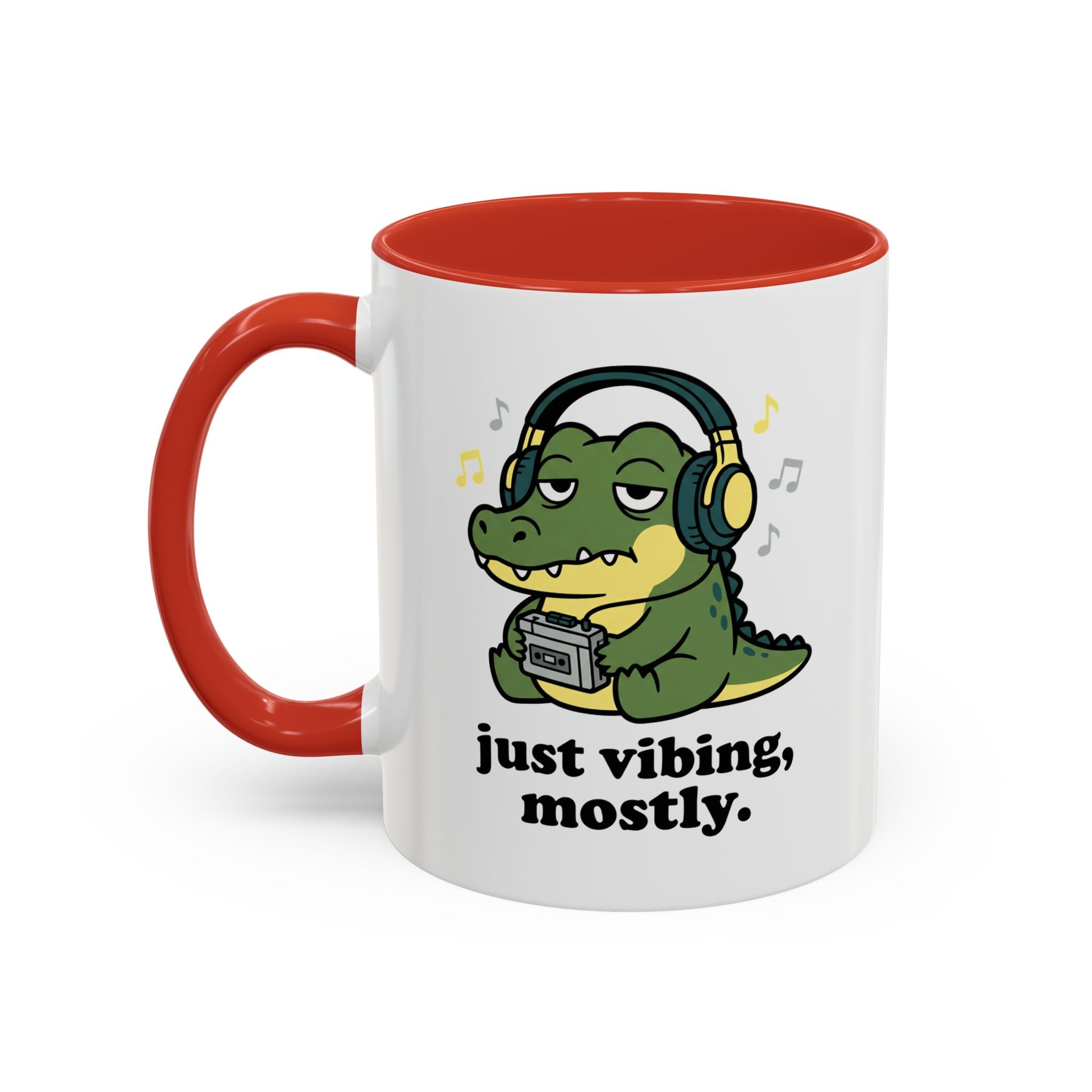 Just Vibing Mostly Mug - Cute Alligator Coffee Cup (11/15oz)
