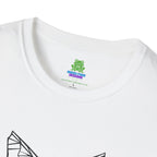 Geometric Cat T-Shirt - Minimal Line Art Cat Face Tee - 100% Cotton