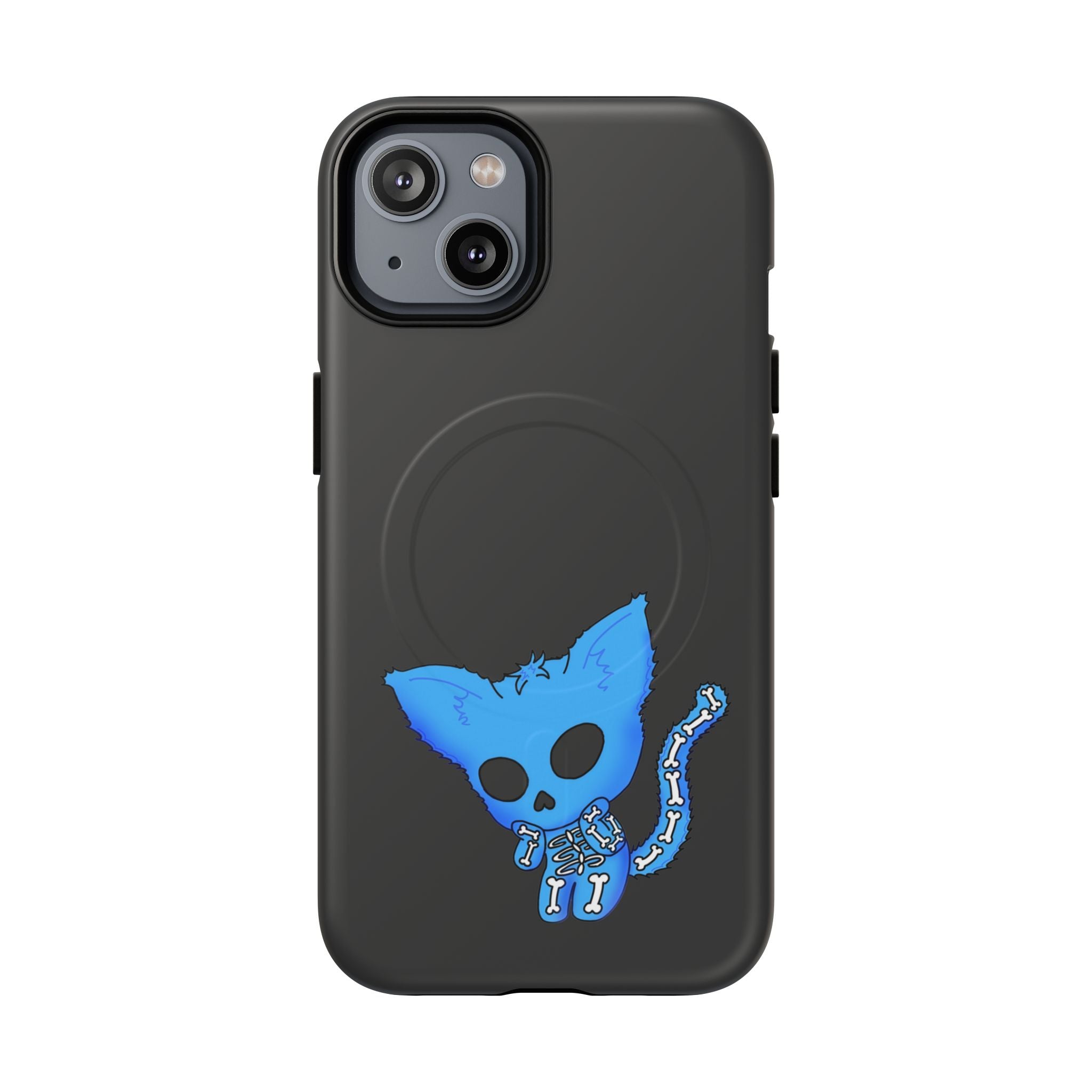 Blue Skeleton Cat Tough Magnetic Phone Case | Unique Design to Brain Frog