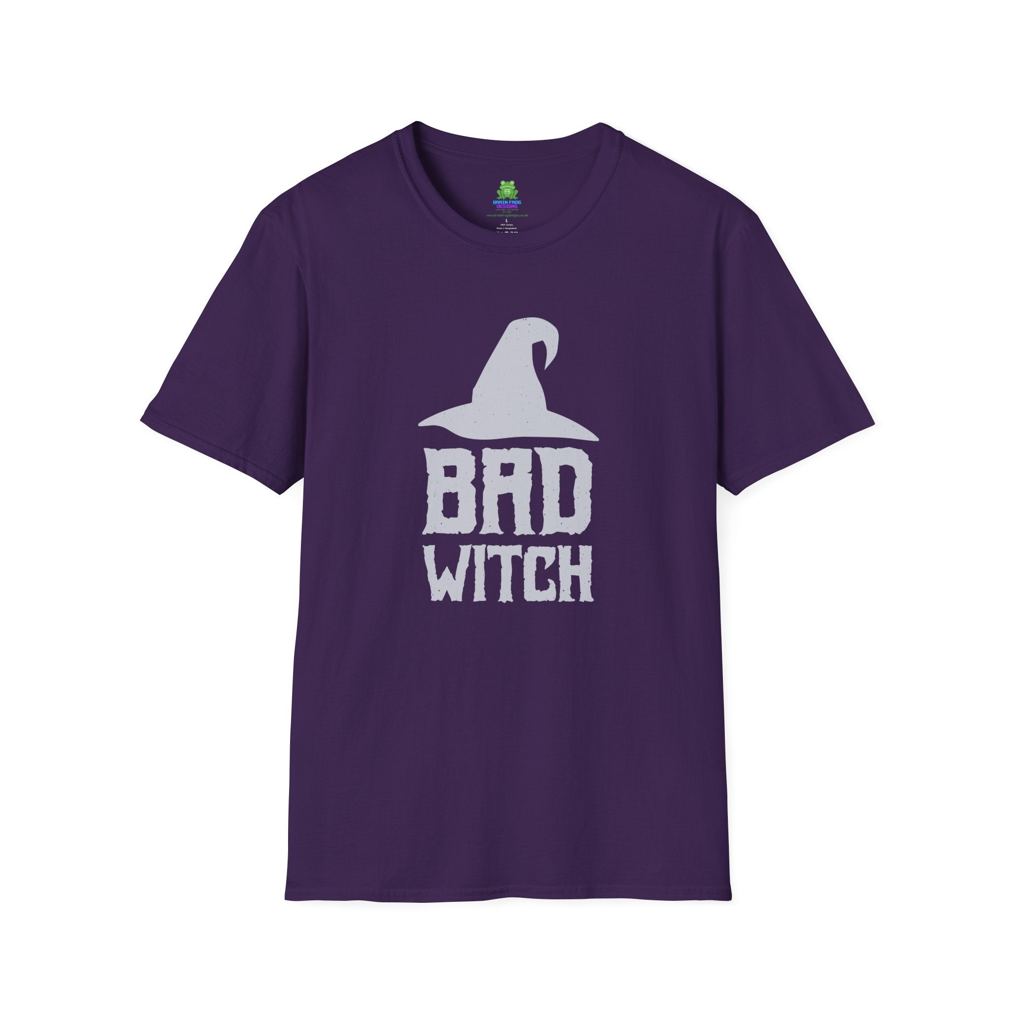 Bad Witch T-Shirt - Witch Hat Graphic Halloween Tee - 100% Cotton / Cotton Blend