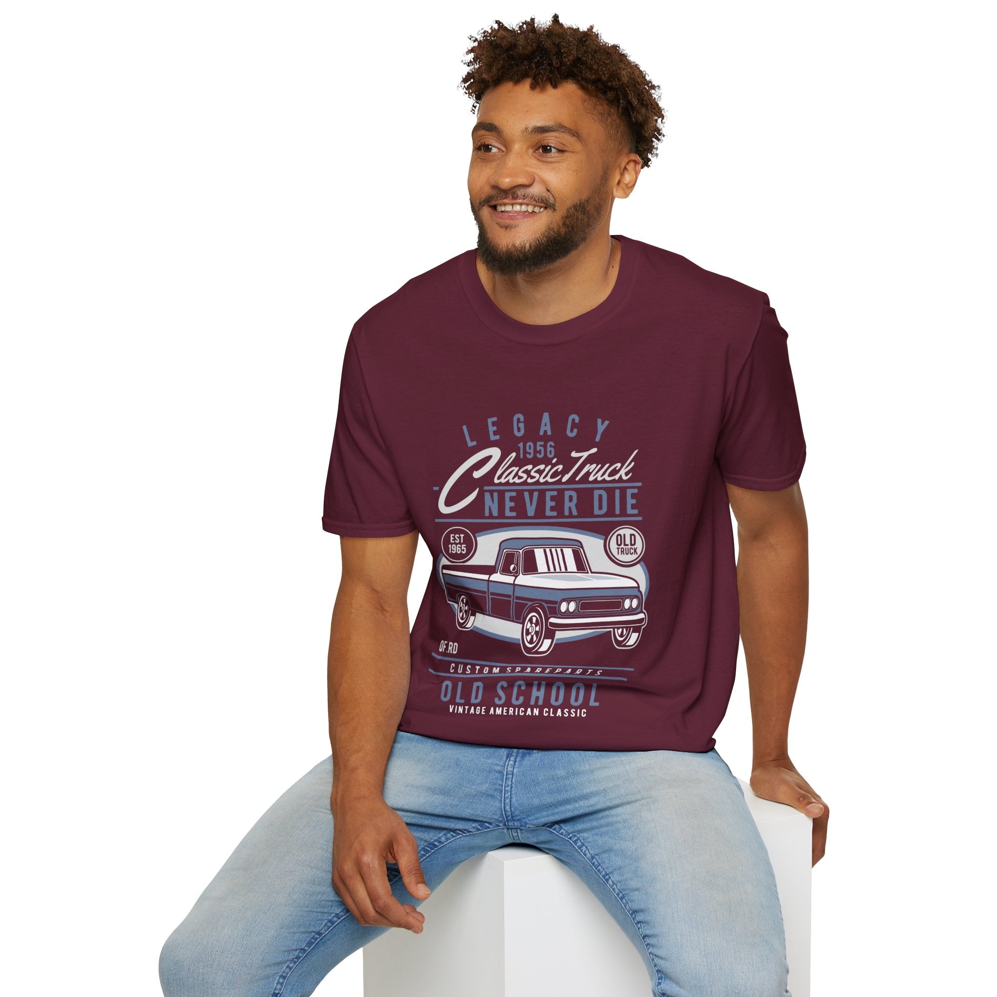 Old School Car T-Shirt - "Legacy Never Die" Vintage Auto Tee - 100% Cotton
