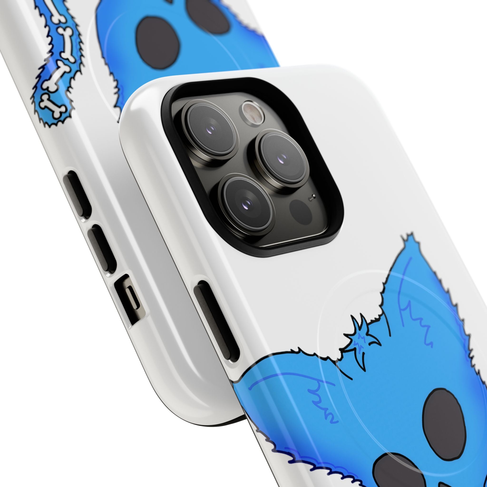 Blue Skeleton Cat Tough Magnetic Phone Case | Design by Jessica B