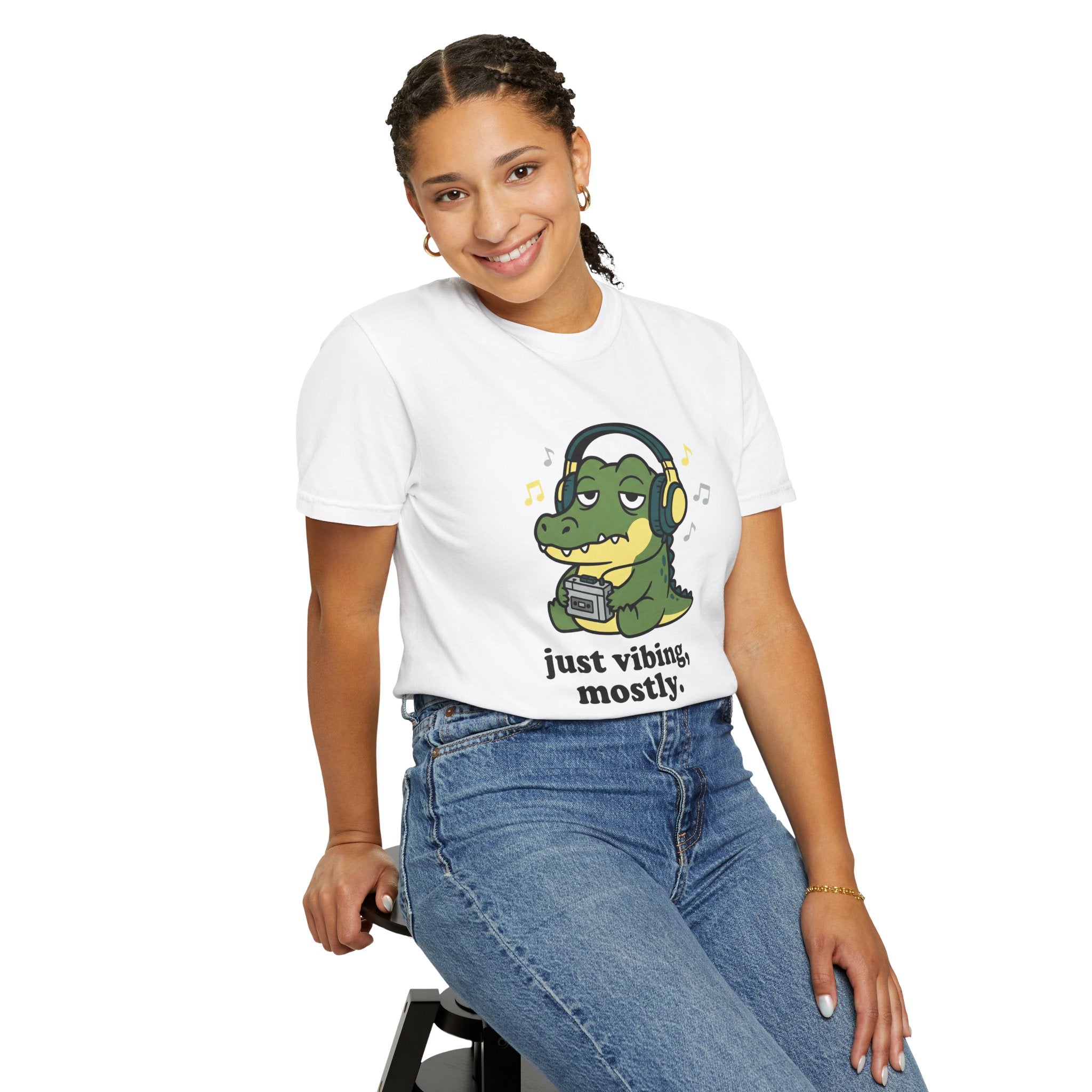 Just Vibing, Mostly Crocodile T-Shirt - 100% Cotton