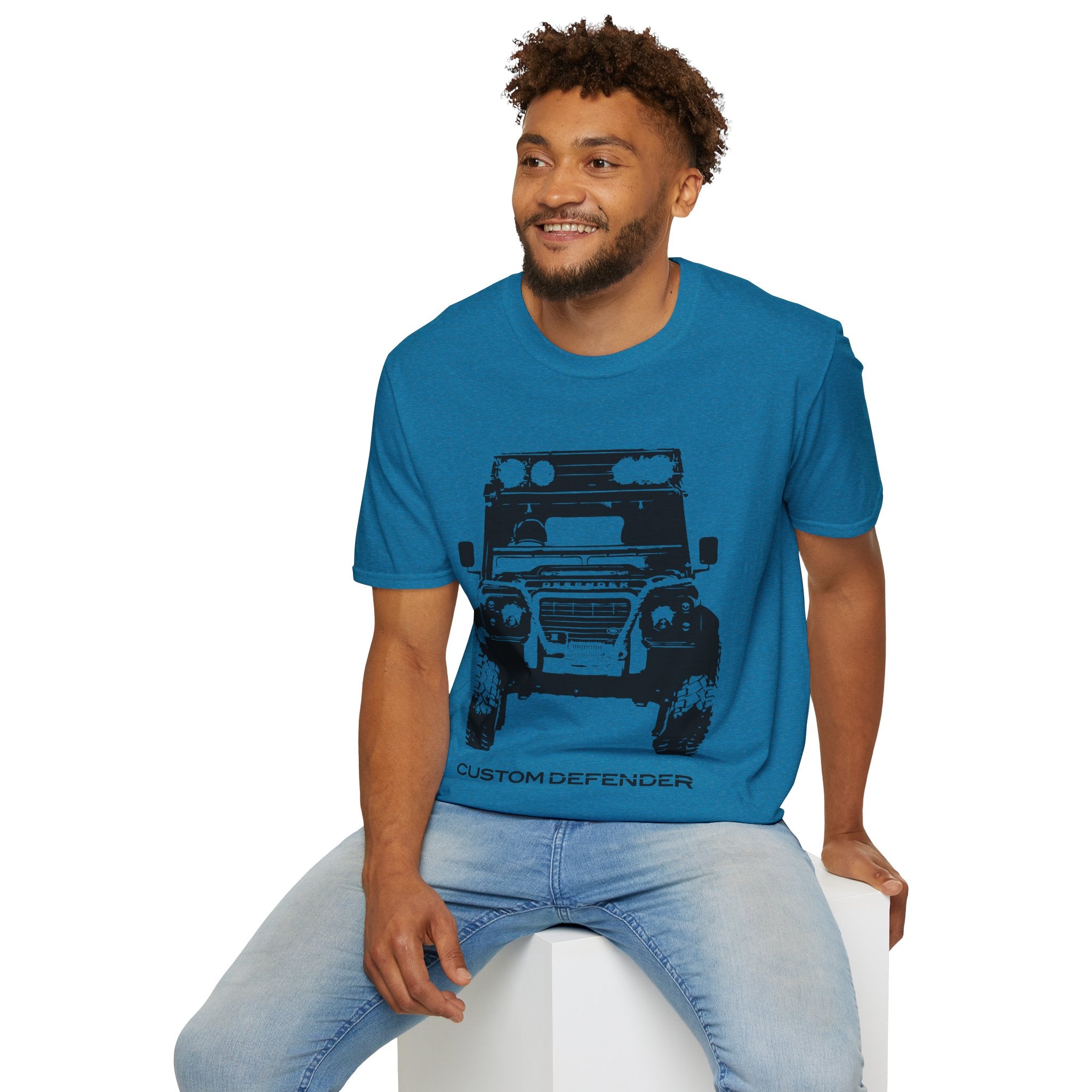 Defender Off-Road Shirt - "Custom Defender" Graphic 4x4 Adventure Tee - 100% Cotton / Cotton Blend