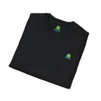 Brain Frog Design Signature T-Shirt - Small Green Brain Frog Logo Tee (Front Chest & Sleeve) - 100% Cotton / Cotton Blend