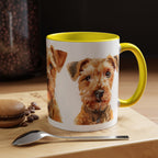 Irish Terrier Dog Portrait Accent Coffee Mug - Cute Terrier Face Ceramic Coffee Cup (11/15oz)