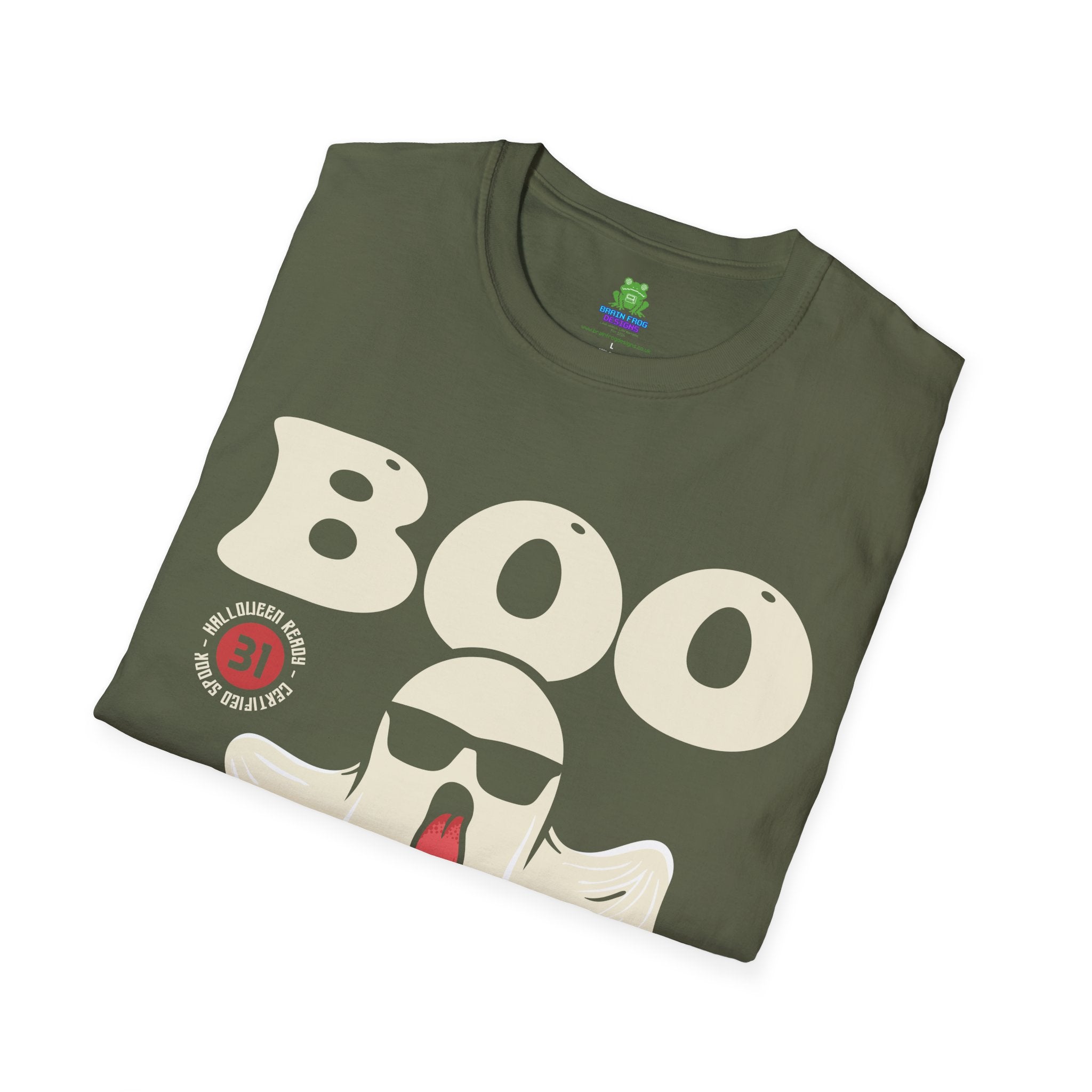 Boo Crew Halloween T-Shirt - Cool Ghost Graphic Tee - 100% Cotton / Cotton Blend