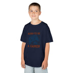 Kids Tee - "Born to Be a Gamer" Retro Game Controller Shirt - 100% Cotton / Cotton Blend