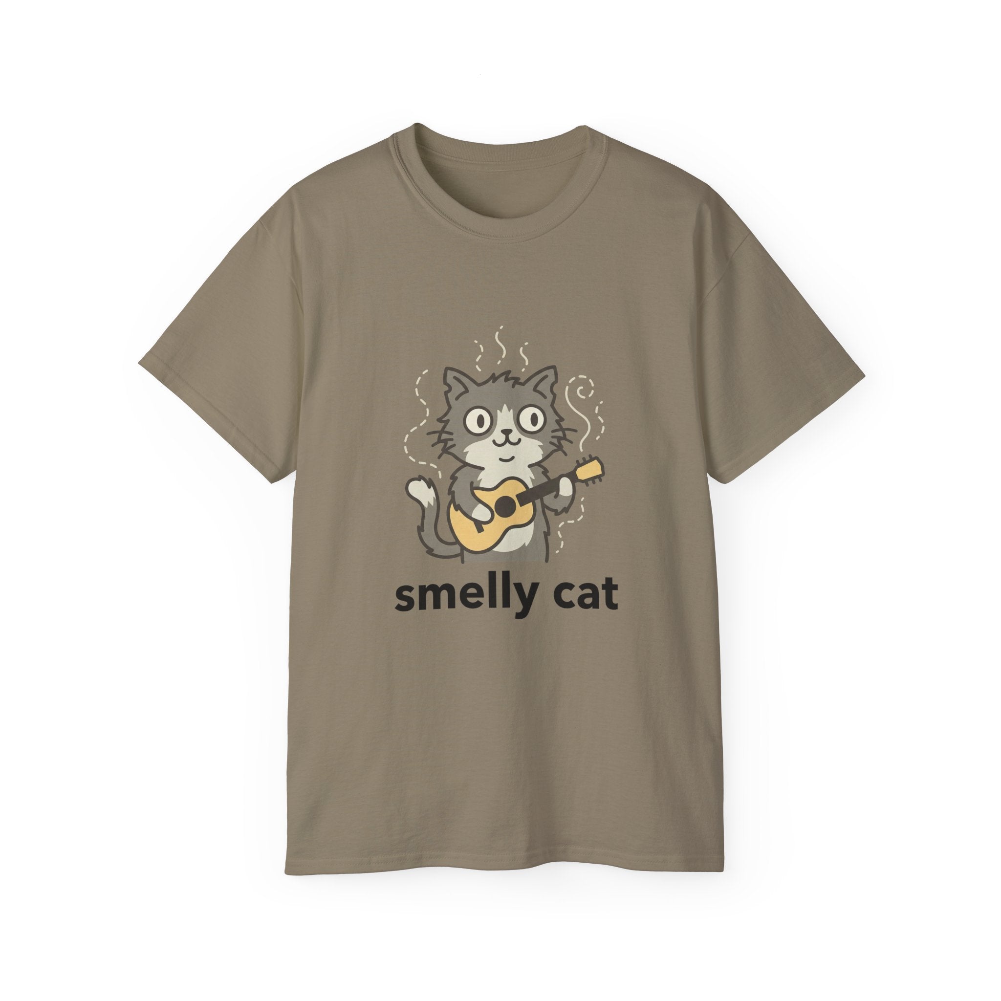 Smelly Cat Guitar Cat T-Shirt - Funny Friends Parody Tee for Fans - 100% Cotton