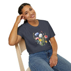 Floral Wildflower Bouquet T-Shirt - Pastel Garden Graphic Tee - 100% Cotton