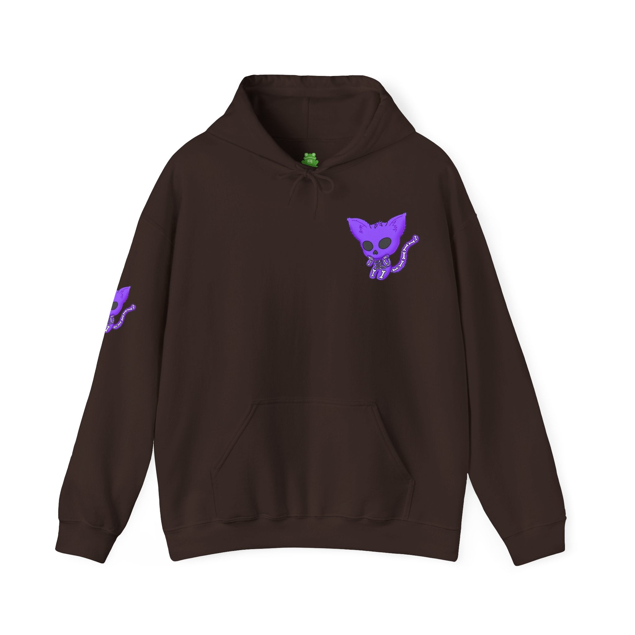 Purple Skeleton Cat Hoodie – Cute Spooky Graphic Sweatshirt - Unique Brand Design
