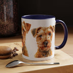 Irish Terrier Dog Portrait Accent Coffee Mug - Cute Terrier Face Ceramic Coffee Cup (11/15oz)