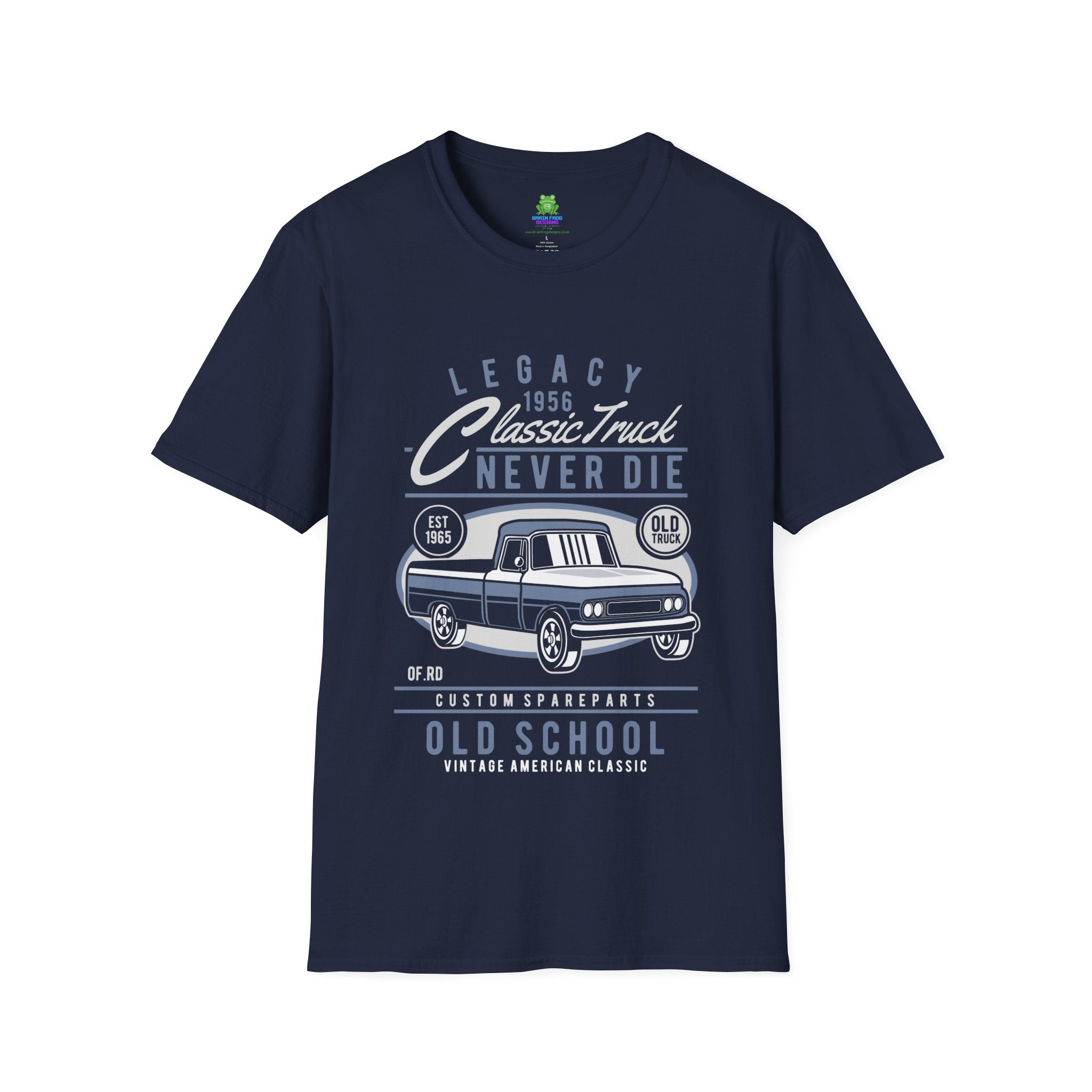 Old School Car T-Shirt - "Legacy Never Die" Vintage Auto Tee - 100% Cotton