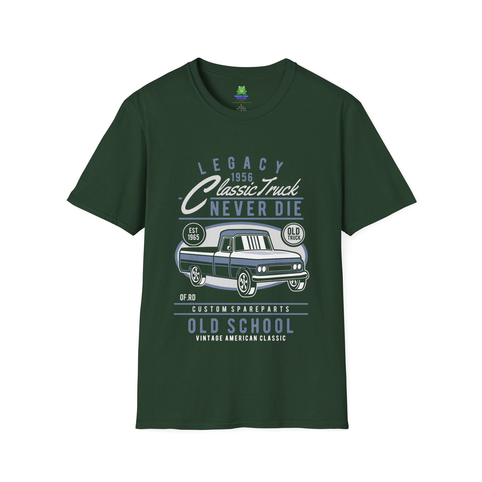 Old School Car T-Shirt - "Legacy Never Die" Vintage Auto Tee - 100% Cotton