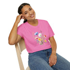 Floral Wildflower Bouquet T-Shirt - Pastel Garden Graphic Tee - 100% Cotton