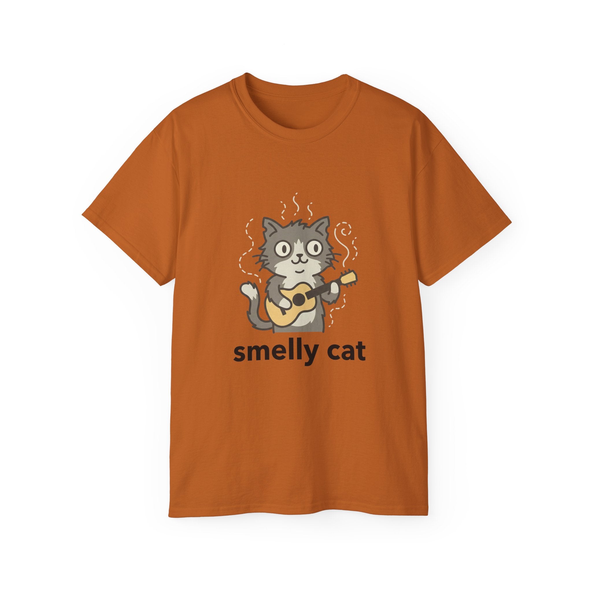 Smelly Cat Guitar Cat T-Shirt - Funny Friends Parody Tee for Fans - 100% Cotton