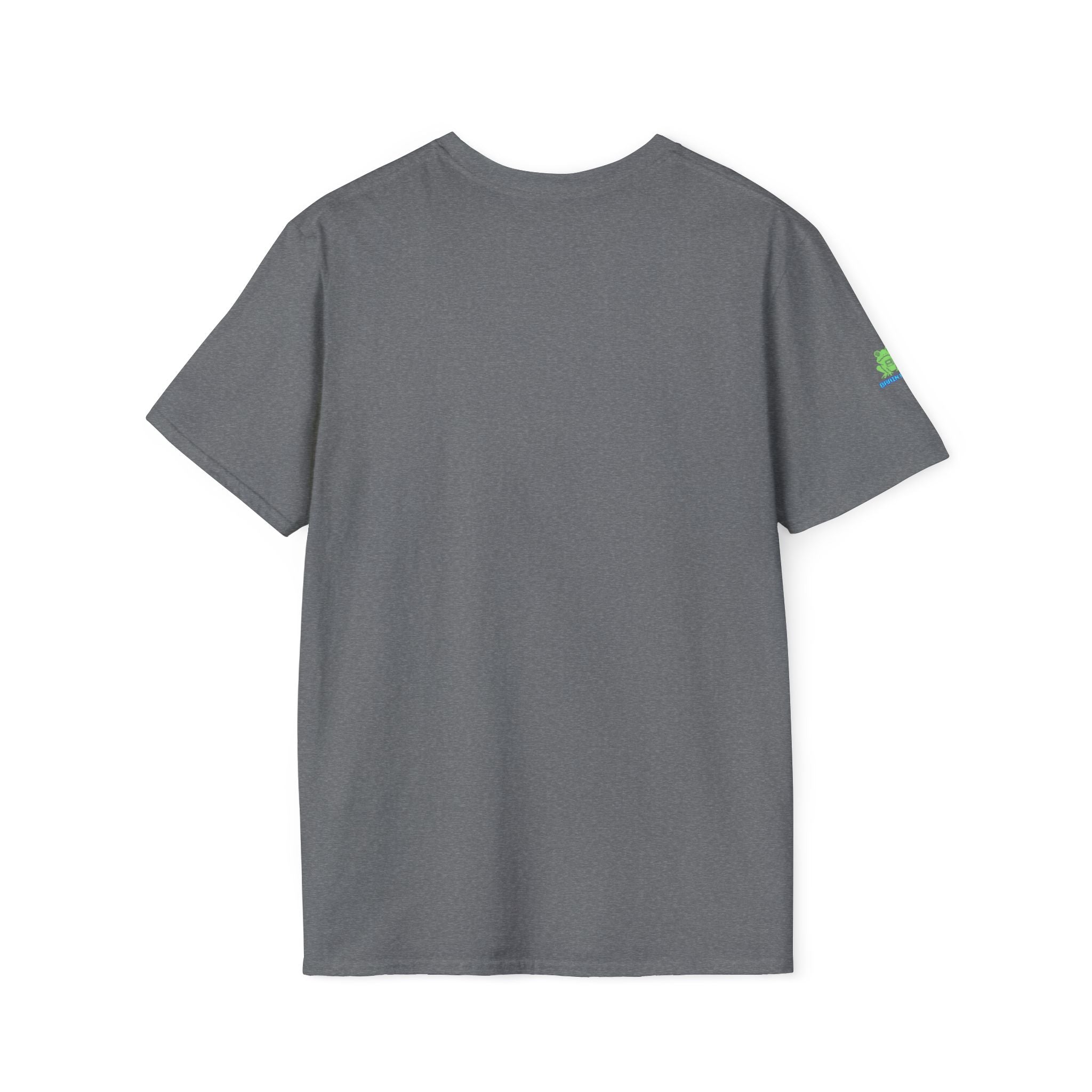 Brain Frog Design Signature T-Shirt - Small Green Brain Frog Logo Tee (Front Chest & Sleeve) - 100% Cotton