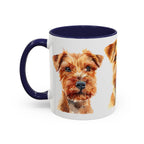 Irish Terrier Dog Portrait Accent Coffee Mug - Cute Terrier Face Ceramic Coffee Cup (11/15oz)