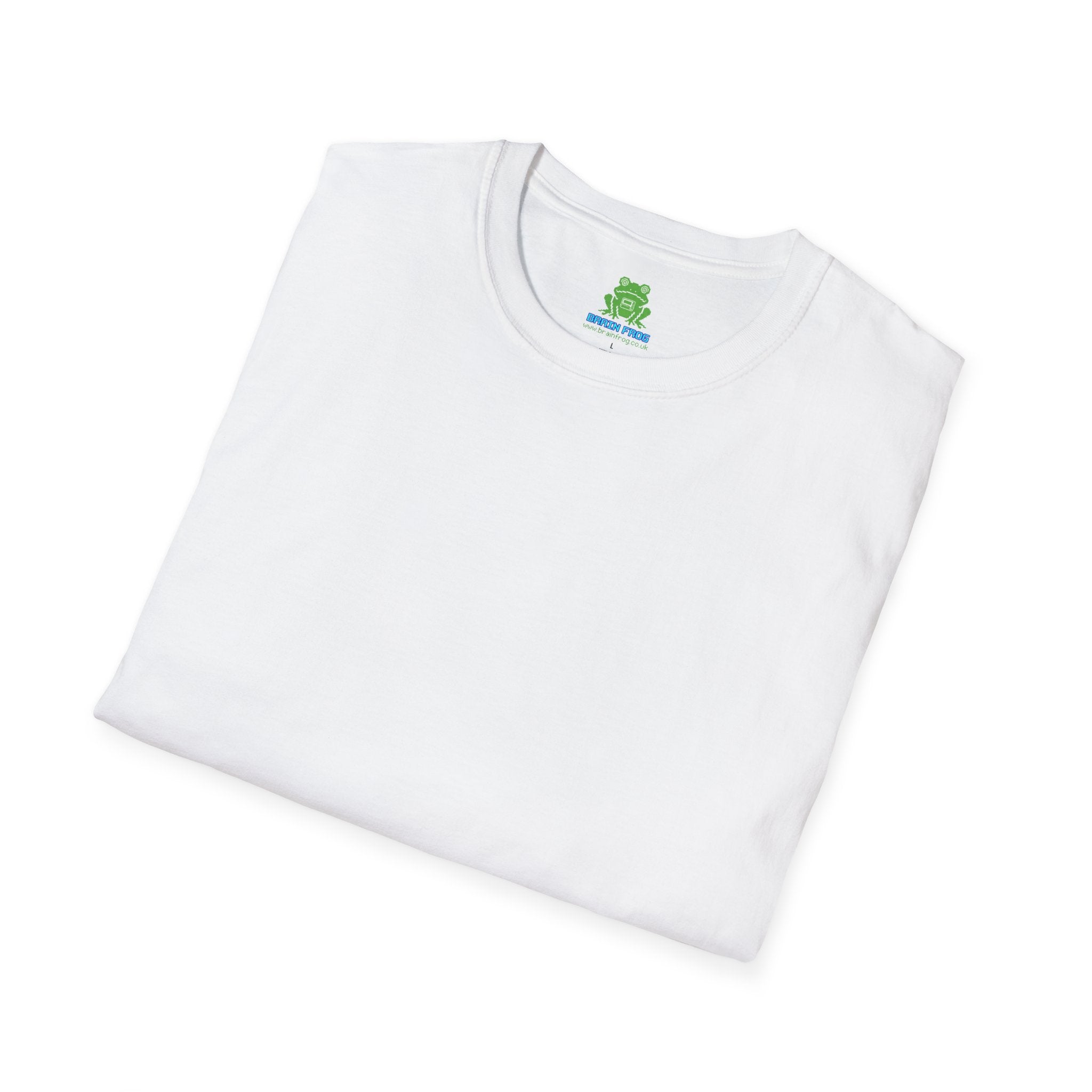 Woman's Plain Tee - Brain Frog Woman's Softstyle Plain T-Shirt - 100% Cotton / Cotton Blend - White / Black / Navy / Grey - 12 colours available
