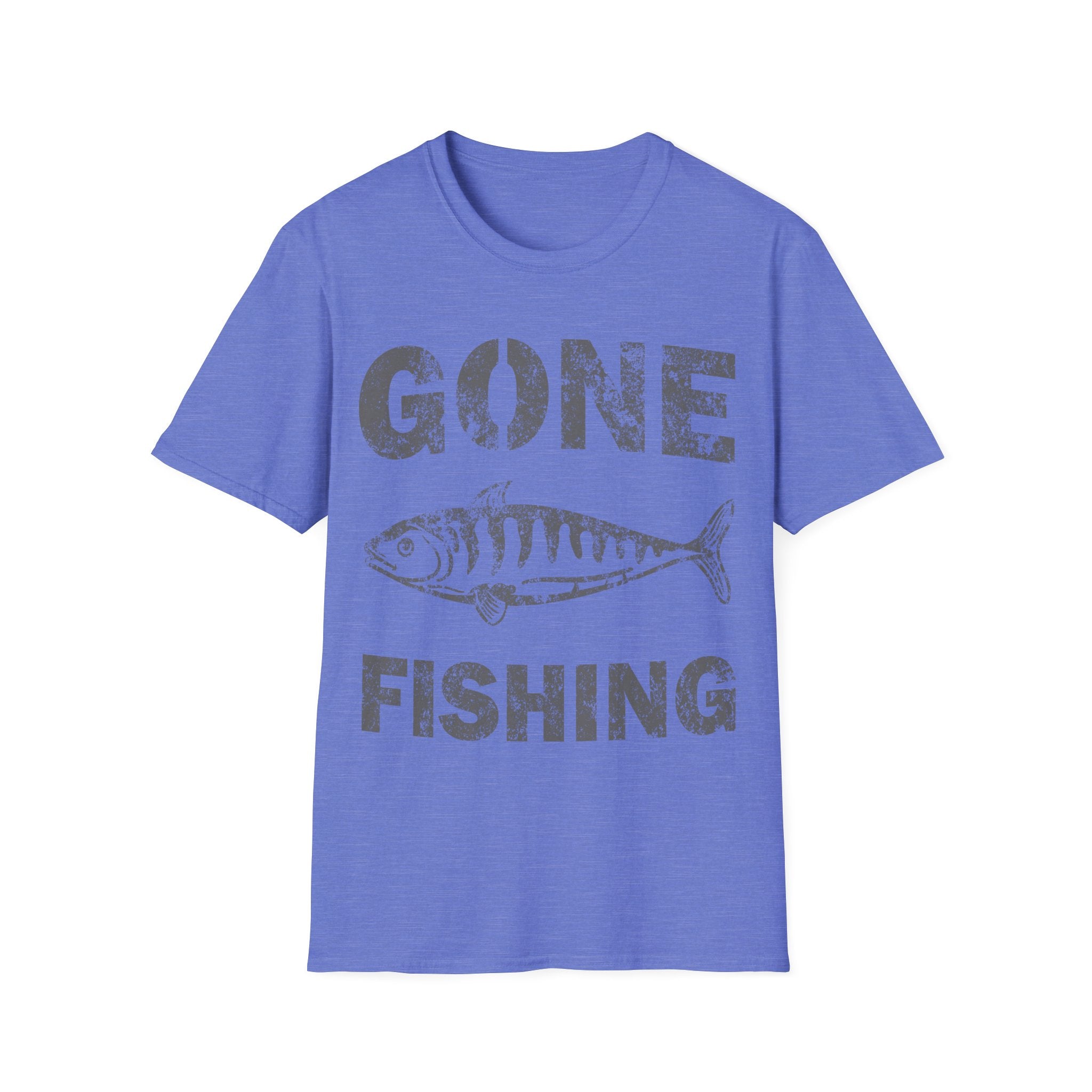 Gone Fishing T-Shirt — Distressed Vintage Fish Graphic, Fishing Gift for Anglers - 100% Cotton / Cotton Blend