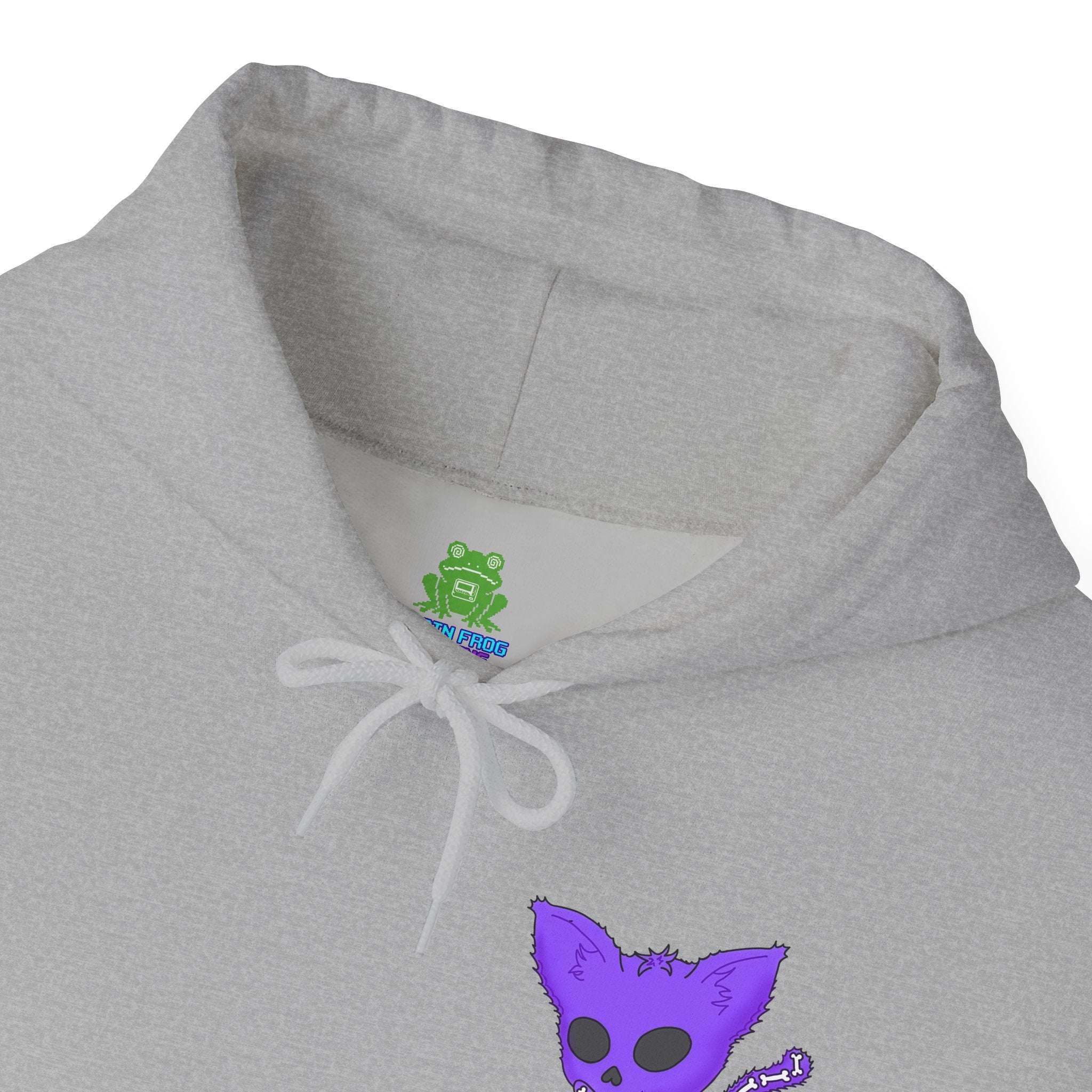 Purple Skeleton Cat Hoodie – Cute Spooky Graphic Sweatshirt - Unique Brand Design