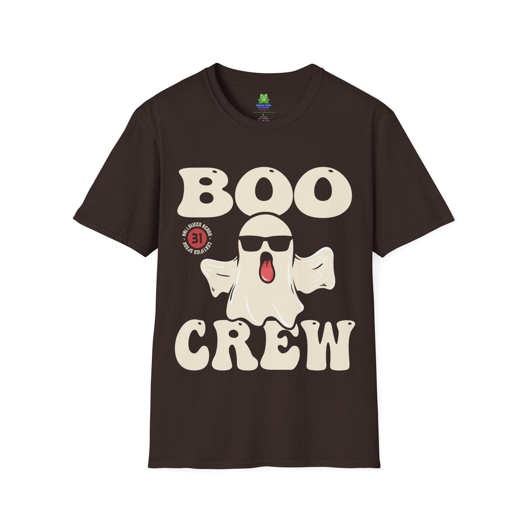Boo Crew Halloween T-Shirt - Cool Ghost Graphic Tee - 100% Cotton / Cotton Blend