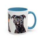 Staffy Dog Portrait Accent Coffee Mug (11/15oz) - Staffordshire Bull Terrier Portrait Mug