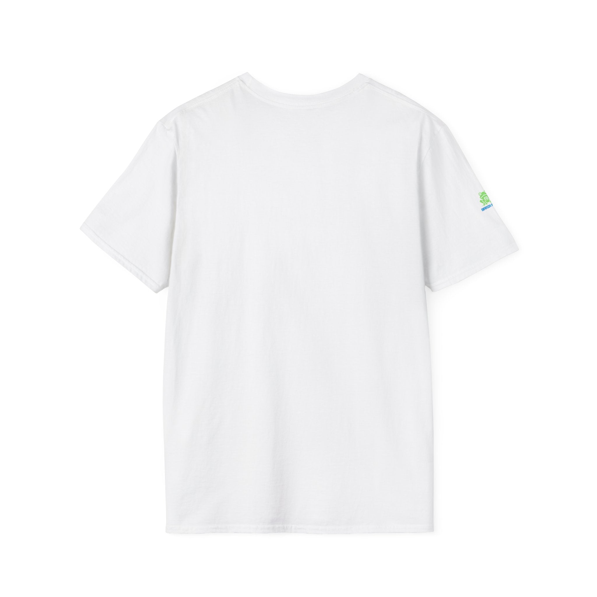 Brain Frog Design Signature T-Shirt - Small Green Brain Frog Logo Tee (Front Chest & Sleeve) - 100% Cotton / Cotton Blend