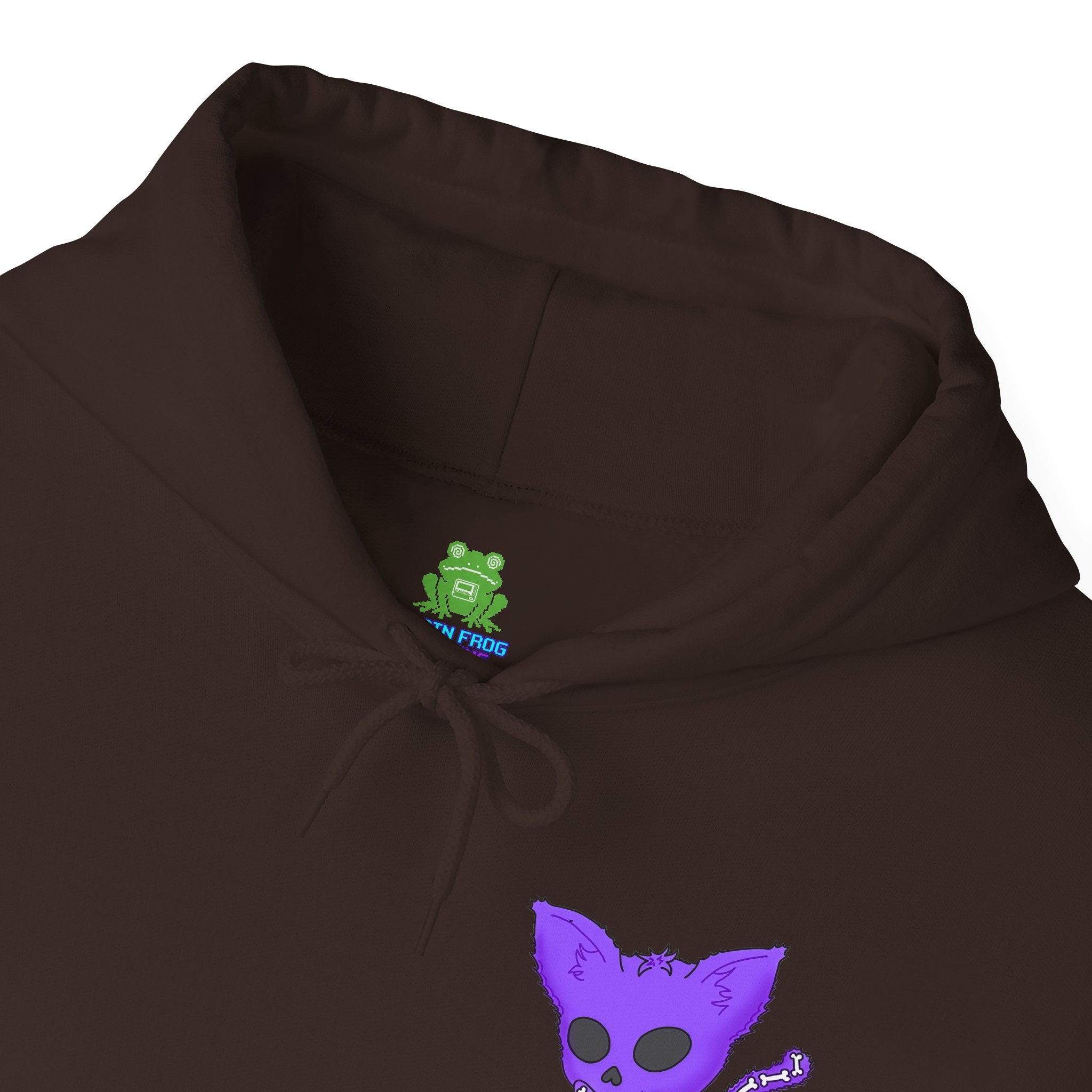 Purple Skeleton Cat Hoodie – Cute Spooky Graphic Sweatshirt - Unique Brand Design