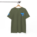 Blue Skeleton Cat Graphic Tee - Cute Creepy Kitty Shirt - 100% Cotton